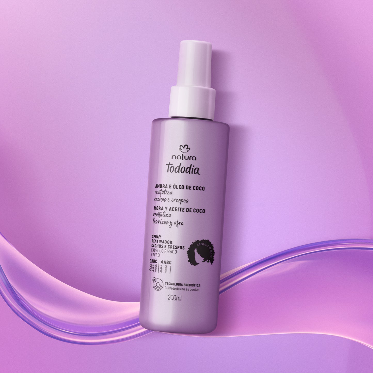 TODODIA - Curl and Coily Hair Reactivating Spray with Blackberry and Coconut Oil