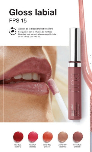 UNA GLOSS LABIAL FPS15 ROSE RADIANCE 8ML