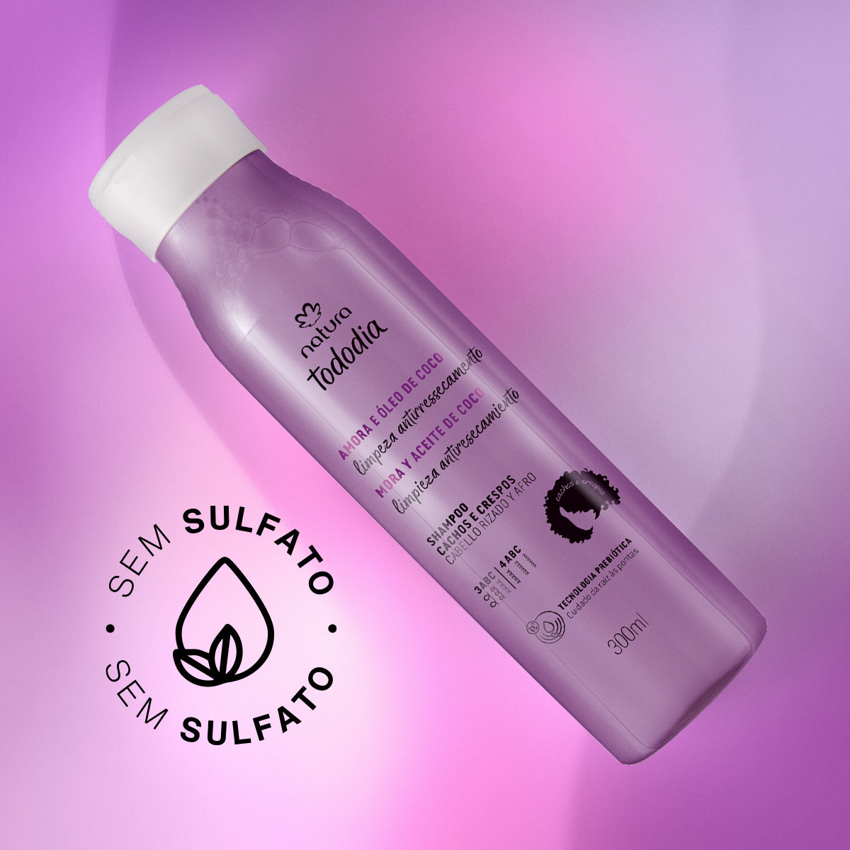 TODODIA - Curls and Kinky Hair Shampoo Blackberry and Coconut Oil