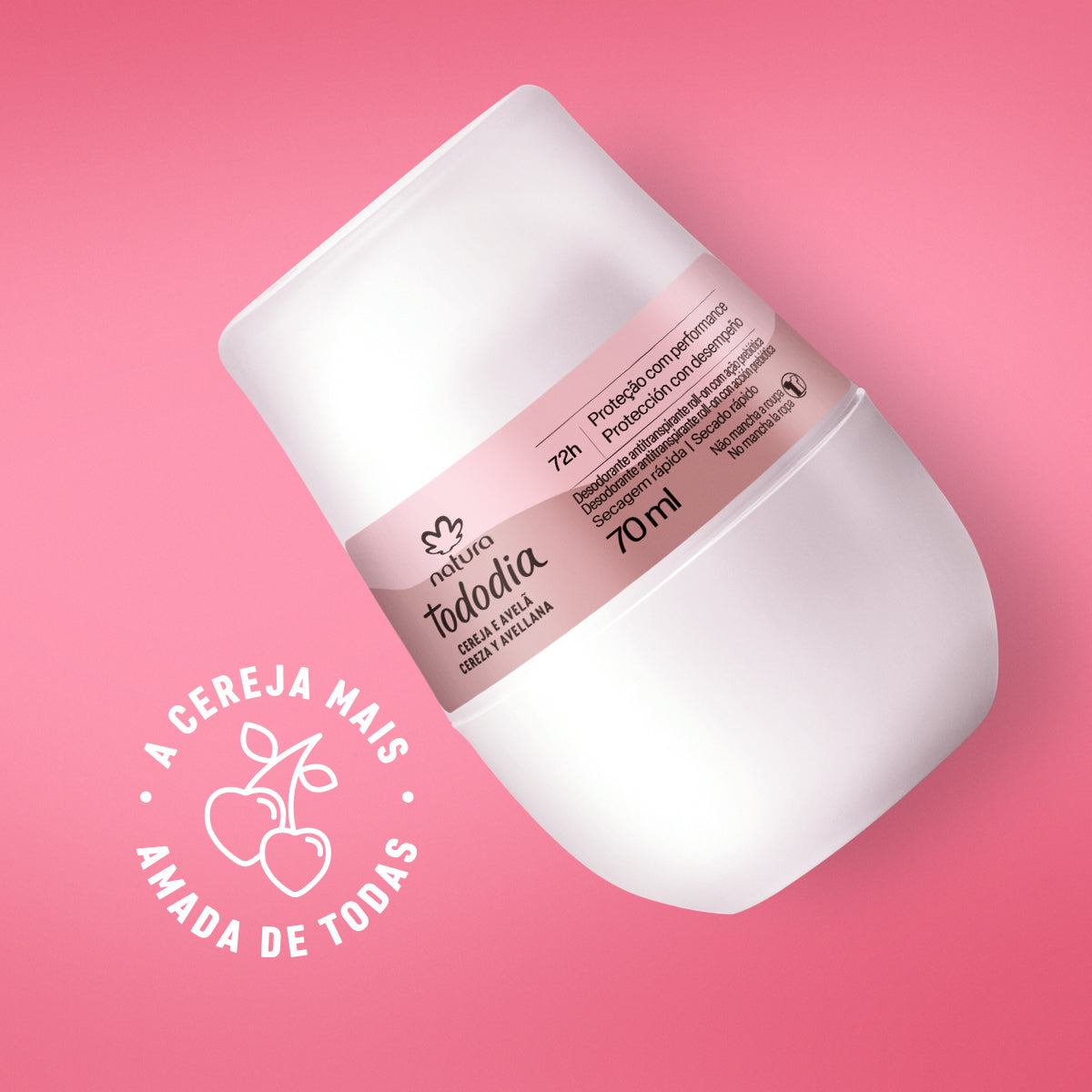 TODODIA - Roll-On Antiperspirant Deodorant Cherry and Hazelnut