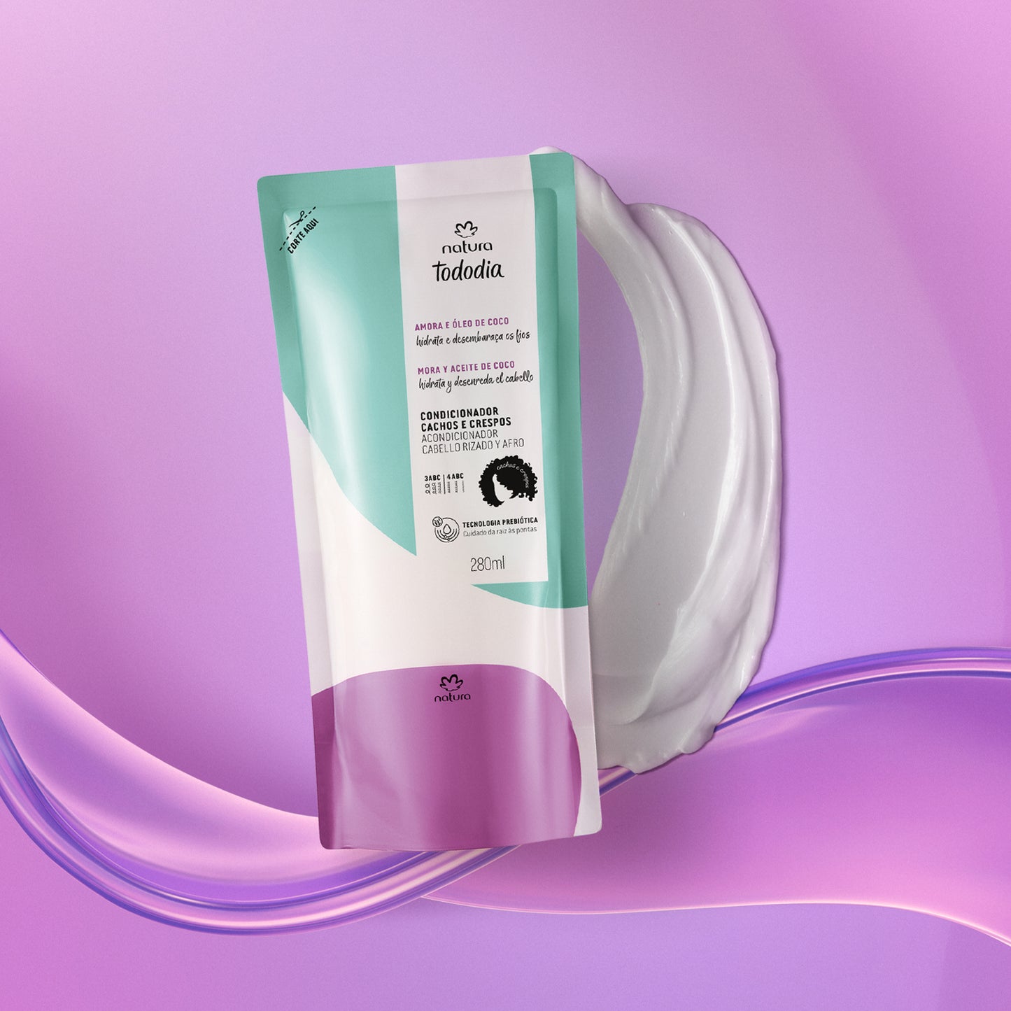 TODODIA - Refill Conditioner for Curly and Frizzy Hair with Blackberry and Coconut Oil