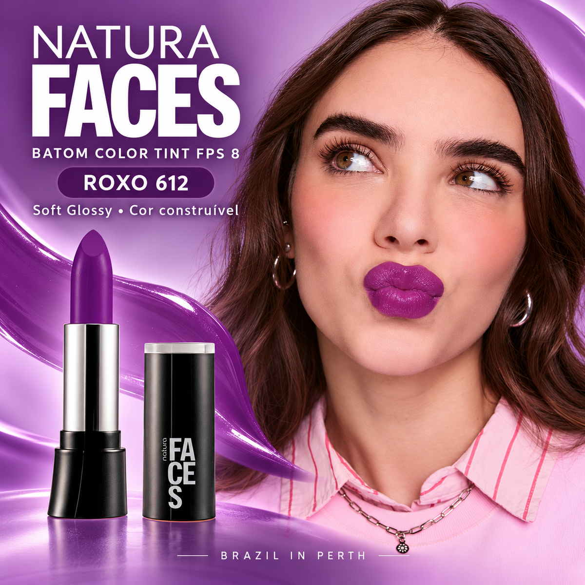 Faces Color Tint Purple 612 Lipstick SPF 8