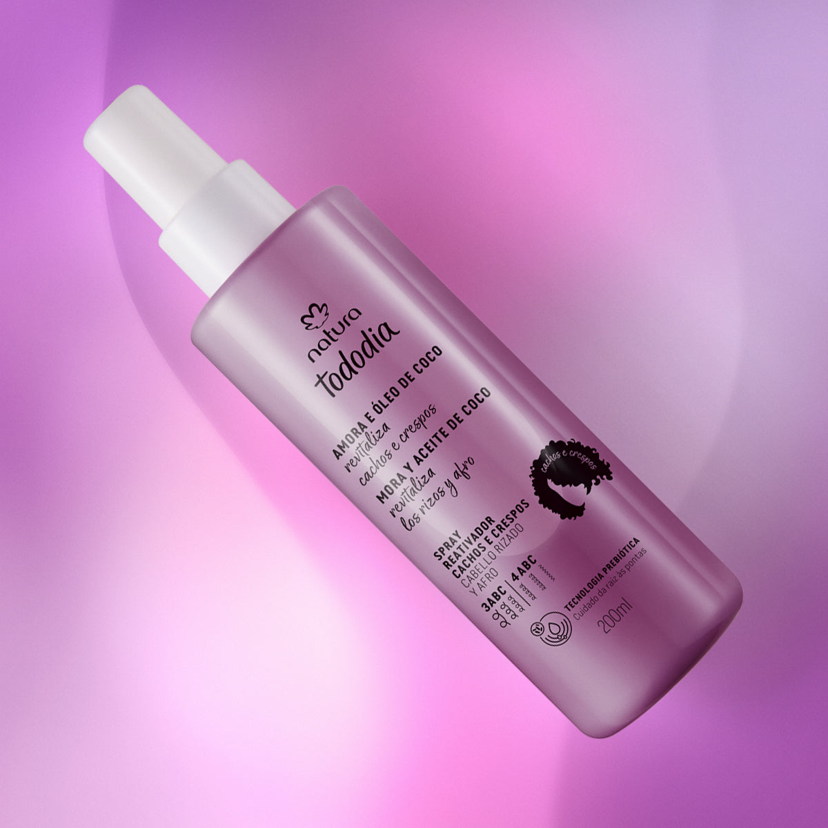 TODODIA - Curl and Coily Hair Reactivating Spray with Blackberry and Coconut Oil