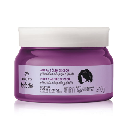 TODODIA - Gelatin for Curls and Coils Blackberry and Coconut Oil