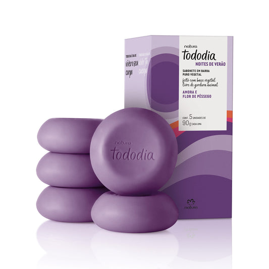 TODODIA - Sabonete em Barra Puro Vegetal Amora e Flor de Pêssego