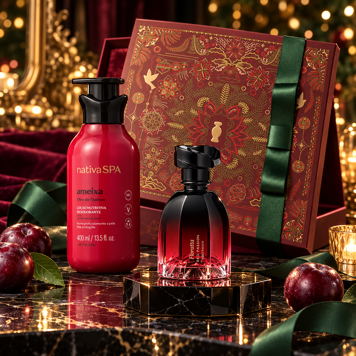 Floratta Red Passion and Nativa SPA Plum Christmas Gift Set