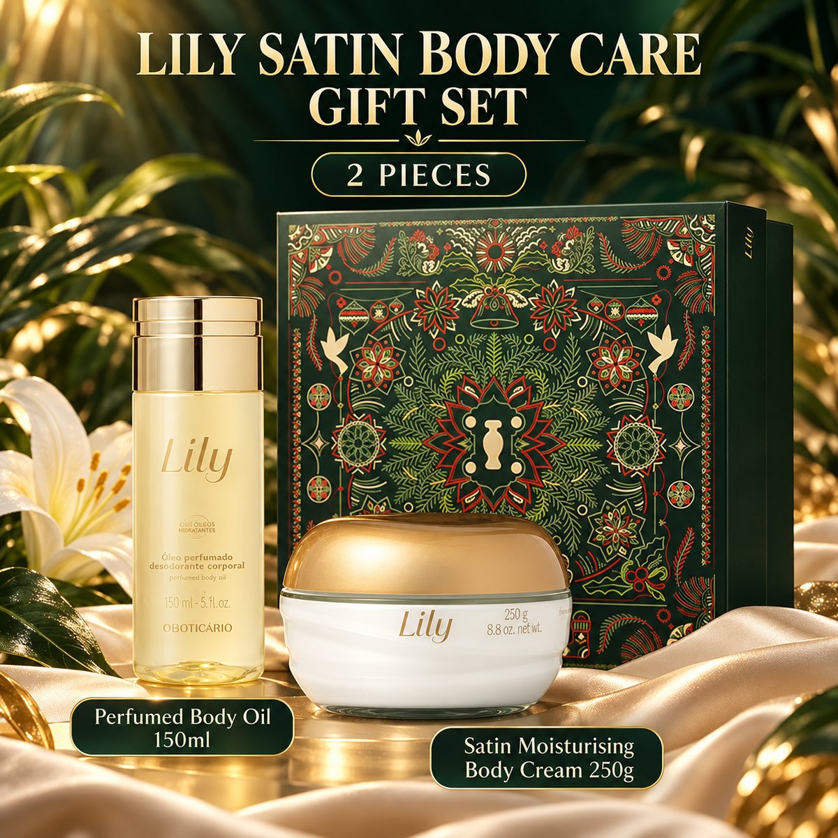 Boticário - Lily Satin Body Care Christmas Gift Set