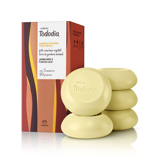 TODODIA - Sabonete Em Barra Puro Vegetal Jambo Rosa e Flor de Caju